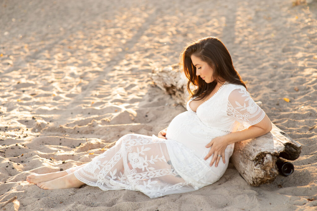 pregnant woman on the beach