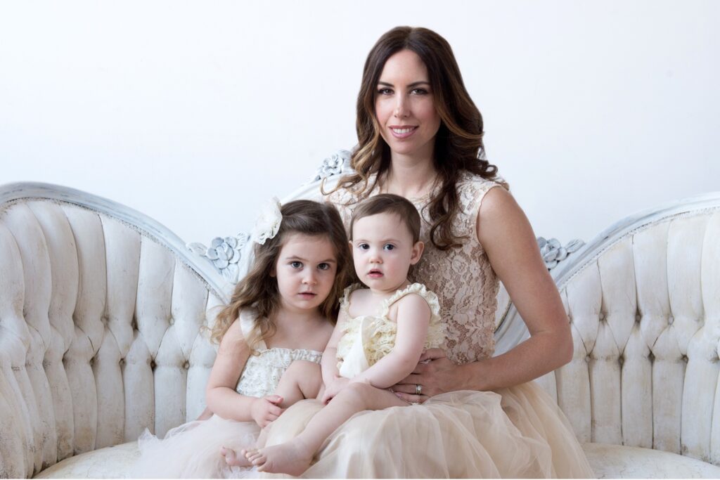mother and children in a luxury studio