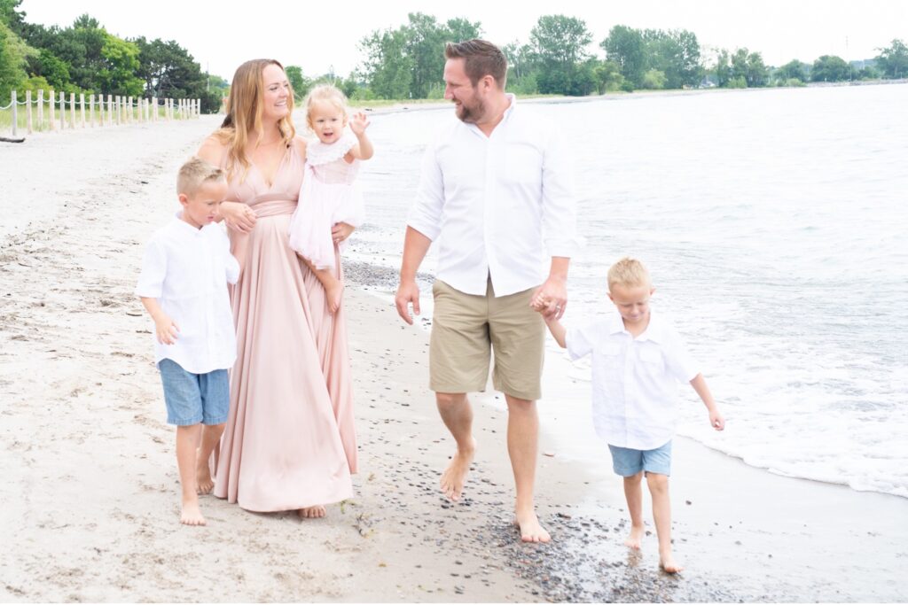 family on a beach