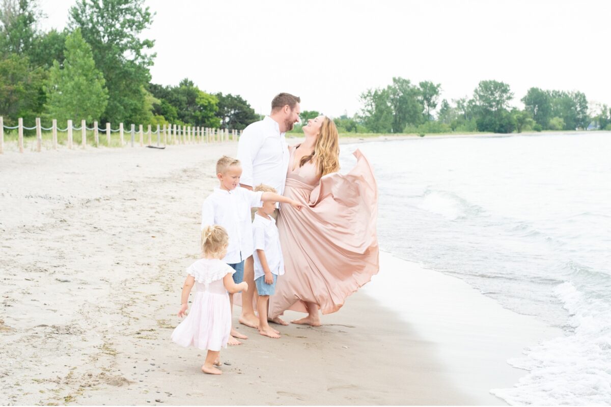 family on a beach