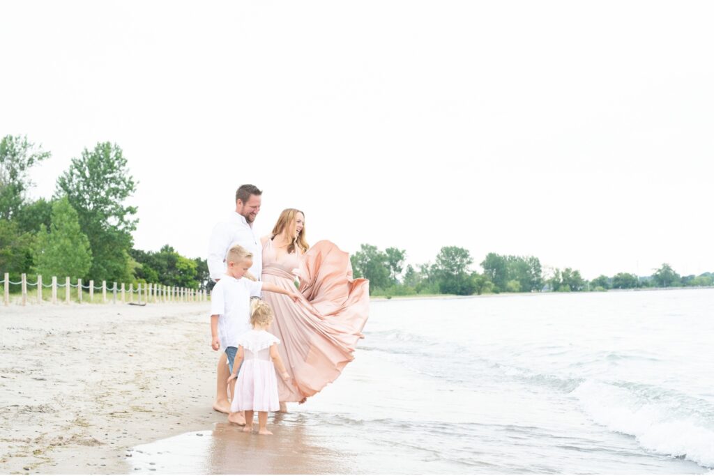 family on a beach