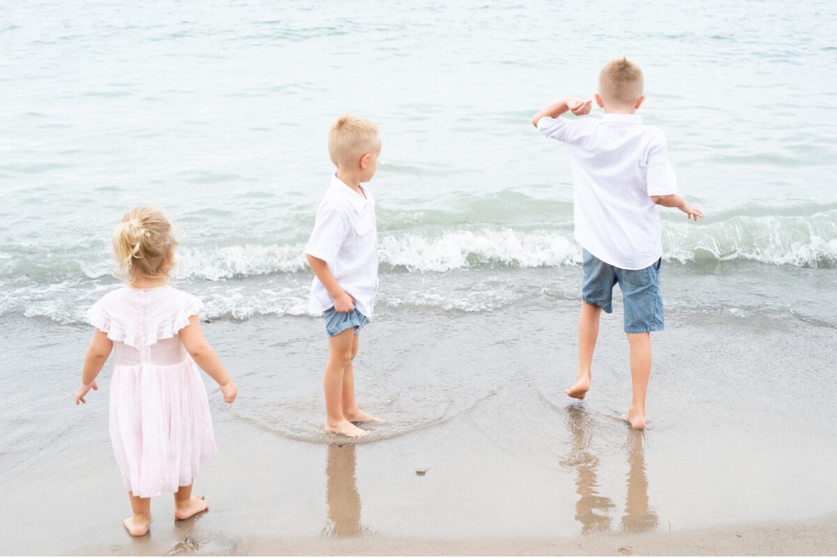 kids on a beach