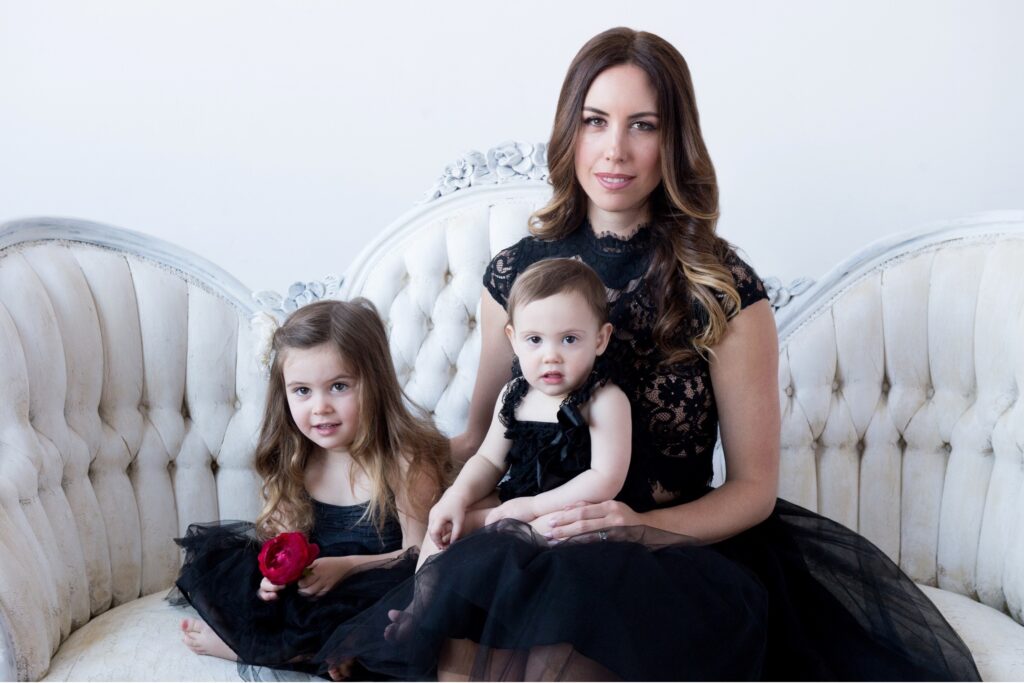 mother and children in a luxury studio