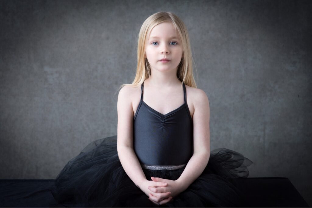 girl on a black backdrop